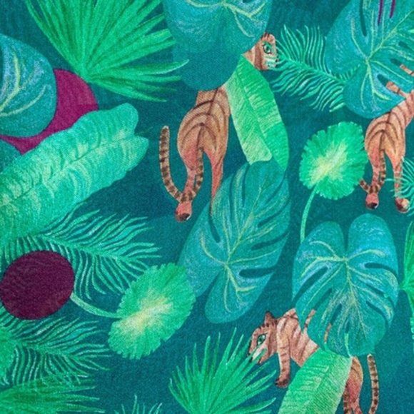 Soi Paris Silk Scarf in Tiger Cotton Square Scarf Handkerchief - Picture 6 of 6